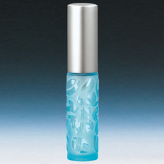 [香水][ヤマダアトマイザー]YAMADA ATOMIZER ハンドメイドグラスアトマイザー メタルポンプ 18222 サンドブラスト ブルー ポンプ シルバ