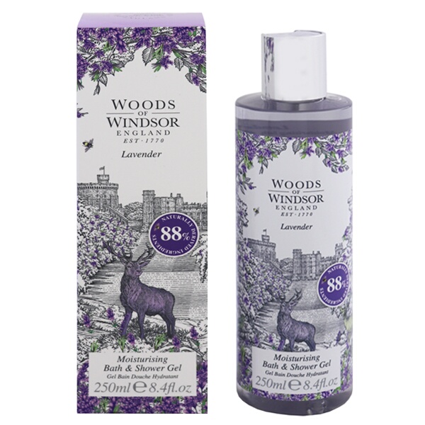 WOODS OF WINDSOR ラベンダー モイスチャライジング バス＆シャワージェル 250ml LAVENDER MOISTURISING BATH ＆ SHOWER GEL