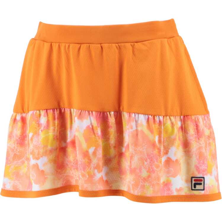 No.45 FILA 重ねチュールの元気スコート☆L☆新品☆orange☆ ウェア