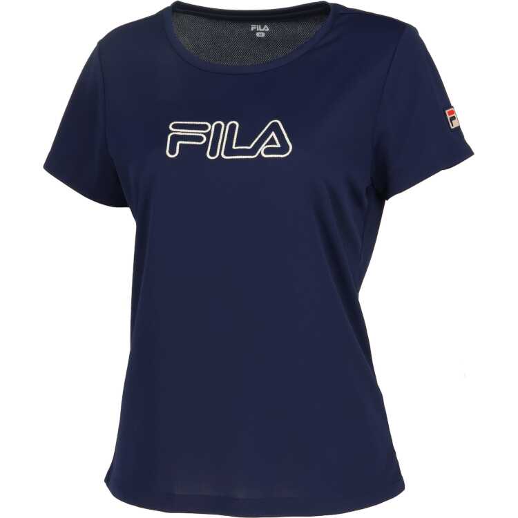 FILA アップリケTシャツ（レディース) [サイズ：L] [カラー：フィラネイビー] #VL2819-20 2024SS送料無料 スポーツ・アウトドア